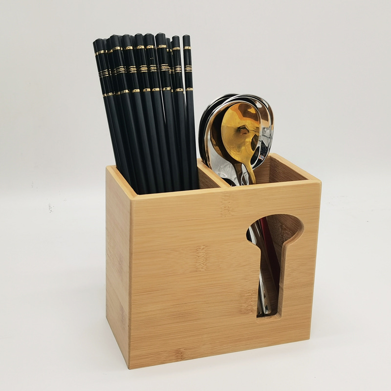 楠竹多功能筷子筒桌面筷勺收纳架沥水方形圆形竹筒公筷筒筷子篓