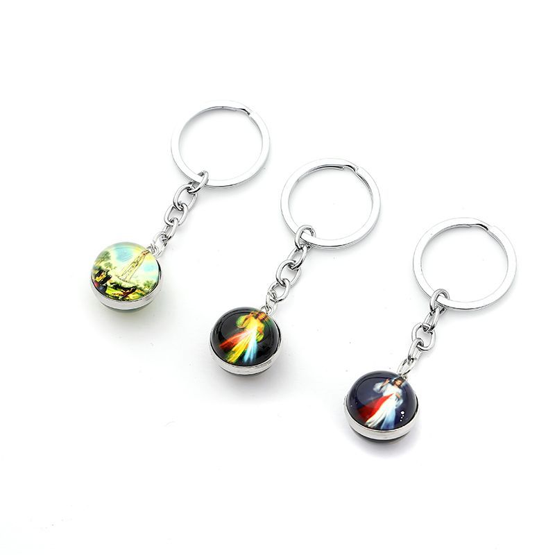 跨境夜光钥匙圈 水晶玻璃幸运草挂件 时光宝石钥匙扣礼物-阿里巴巴