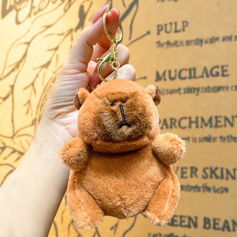 Plush Cute Capabala Key Chain Accessories Jewelry Doll Plush Pendants Schoolbag Keychain Wholesale