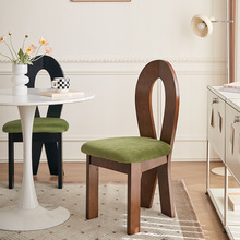 法式复古餐椅北欧设计师创意书桌靠背椅侘寂风现代简约中古实木椅