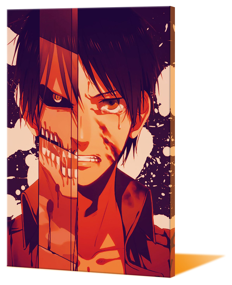 跨境货源 亚马逊 速卖通进击的巨人艾伦帆布画装饰画餐厅装饰绘画