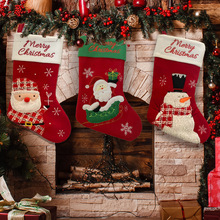 佳琦爆款卡通圣诞袜礼物袋圣诞节雪人老人图案圣诞装饰小挂件礼品