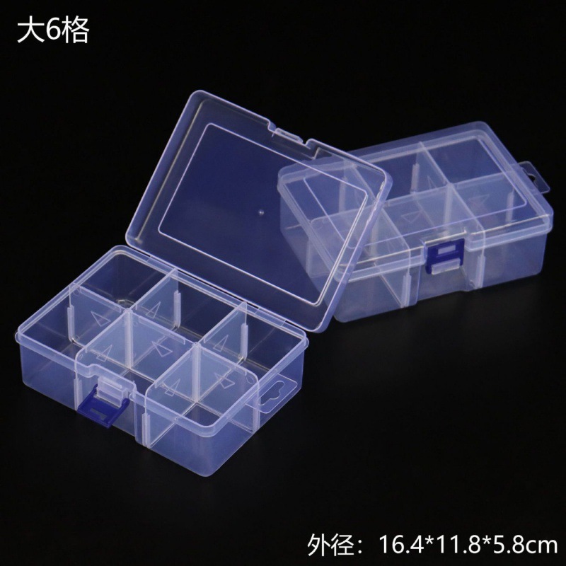 Rhinestone Storage Box Transparent Compartment Jewelry Box Hardware Jewelry Box Box with Lid Multi-Grid Fishing Gear Screw Box Pill Box