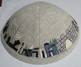 定制跨境速卖通国际站色丁犹太帽出口四片刺绣民族小圆帽kippah