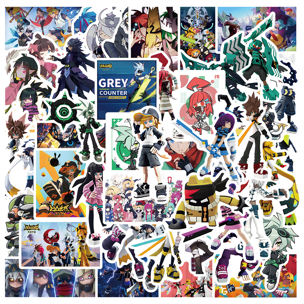 50张卡通动漫凹凸世界贴画笔记本滑板吉他行李箱水杯涂鸦防水贴纸