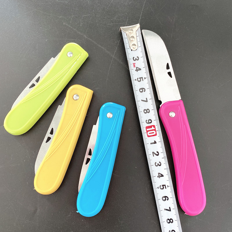 彩色折叠刀 水果刀 携带方便 1元店2元店货源批发