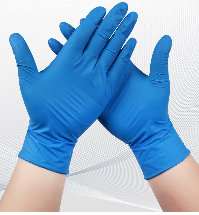 英科丁腈手套黑色加厚 实验美容纹身 一次性丁腈防护手套蓝色批发