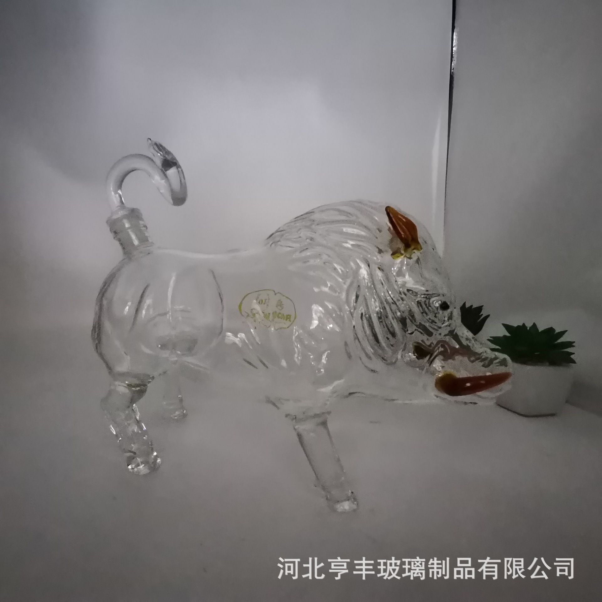 动物造型酒瓶 十二生肖泡酒瓶高硼硅玻璃 二斤猪型泡酒瓶摆件