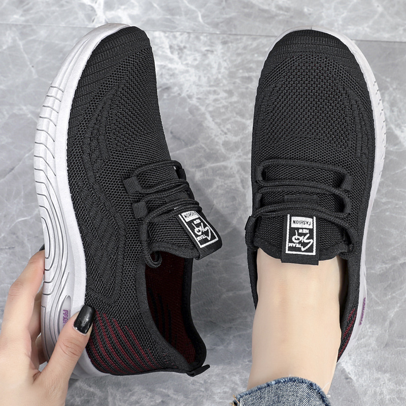 Women's Shoes Autumn New Foreign Trade All-Matching Casual Sports Mom Shoes Women's Flying Woven Women's Shoes Cross-Border Factory Wholesale