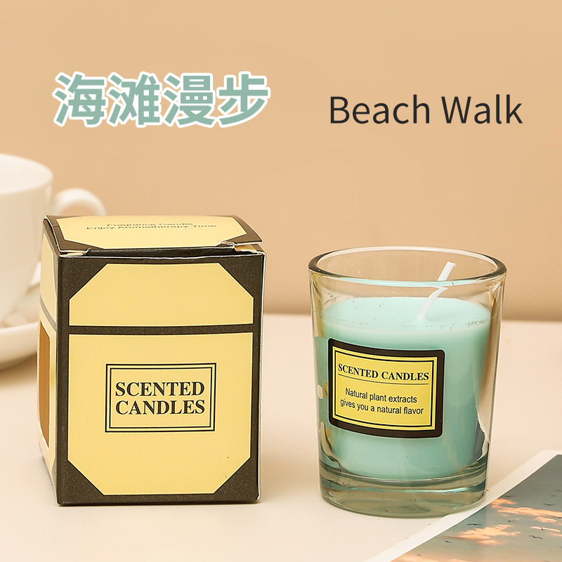 Smokeless Romantic Plant Wax Aromatherapy Candle Ins Style Fragrance Essential Oil Glass Candle Cross-Border Amazon Wholesale