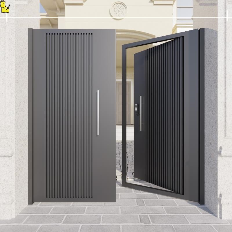 农村烤漆大门墅院子门户外铁艺门农村室外大门民宿双开门锌钢烤漆