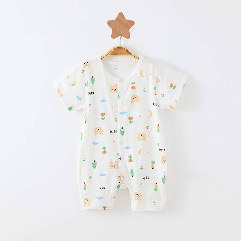 Baby Jumpsuit Summer Thin Baby Short Sleeve Outwear Cotton Toddler Jumpsuit Romper Newborn Pajamas Baby Clothes