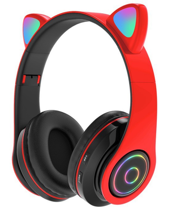 B39M Cat Ear Bluetooth Headphone Head-Mounted Wireless Bluetooth Headset Adorable Luminous LED Light 5.0 Source Manufacturer