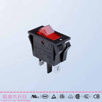 rk1-14船形开关soken 2档2脚 船型跷板红色 音响医疗电饭煲开关