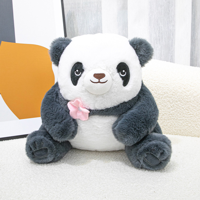 大熊猫仿真玩偶花花果赖熊猫公仔毛绒玩具抱枕布娃娃生日礼物女生
