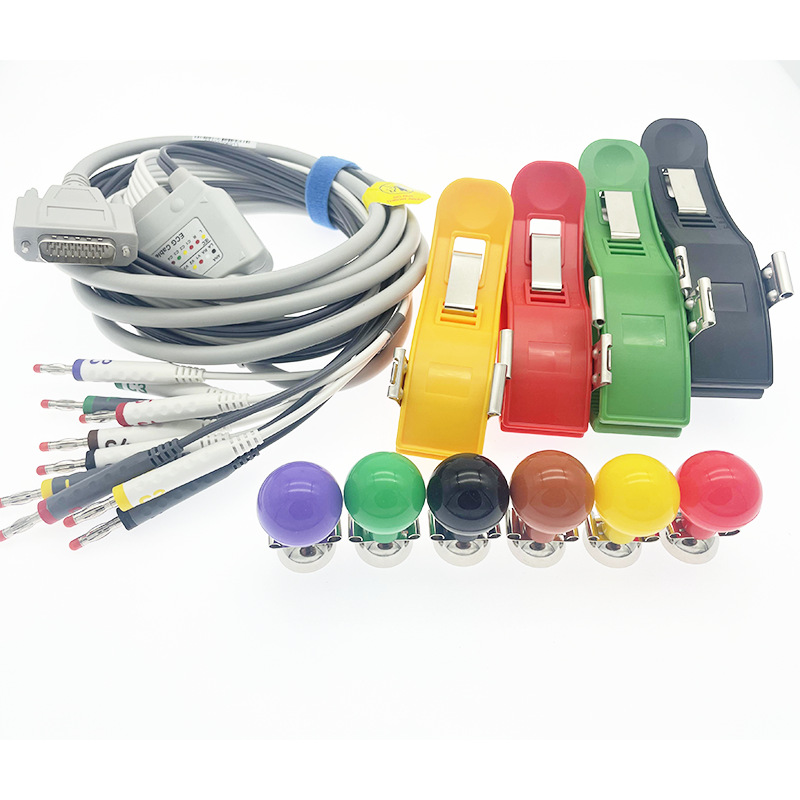 适用zoncare武汉中旗imac150心电图机三排26针导联线套装吸球四肢