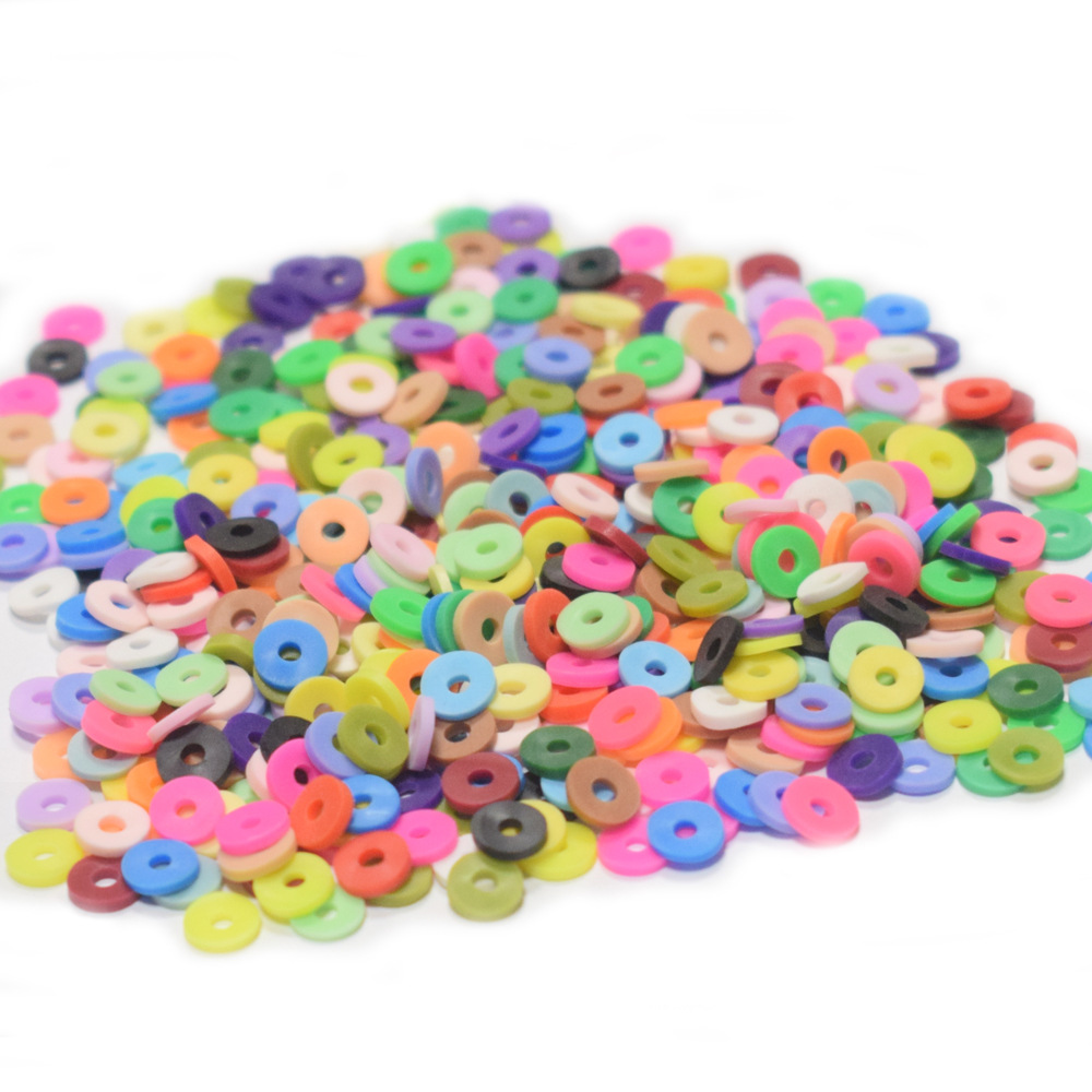 Diy Ornament Color Polymer Clay String round Spacer Beads Wholesale Bracelet Necklace Spacing Piece Ornament Accessories Soft Pottery