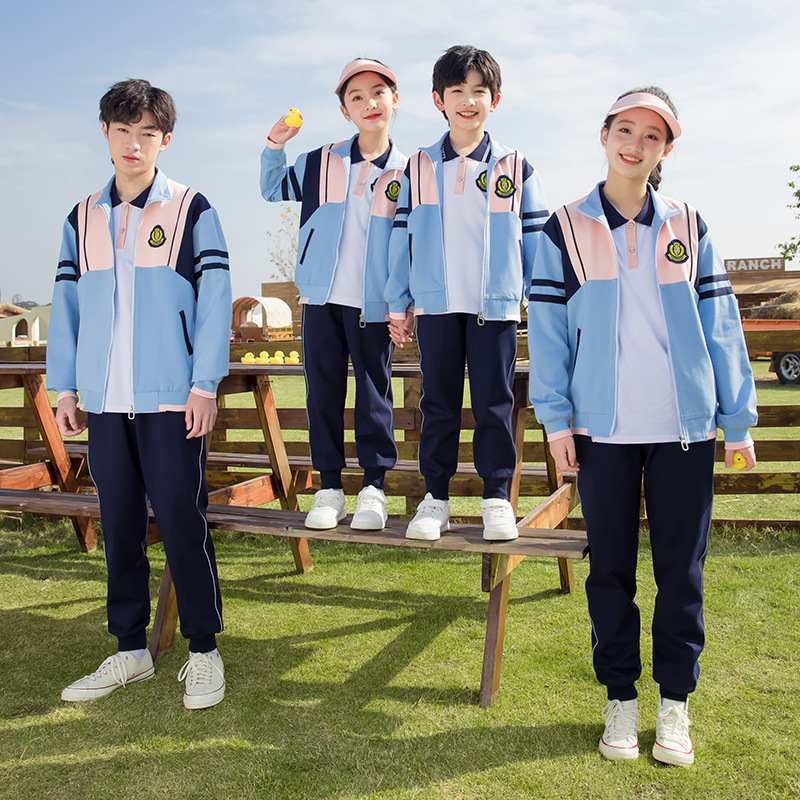 夏季中小学生校服短袖短裤套装幼儿园园服运动会春秋季班服四件套