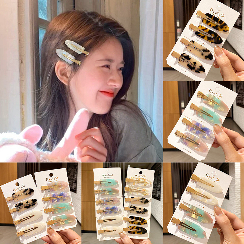 Korean Acetate Seamless Barrettes Women's Spring Side Hairpin Duckbill Clip Makeup Bang Clip Hair Clip for Broken Hair Barrettes Headdress
