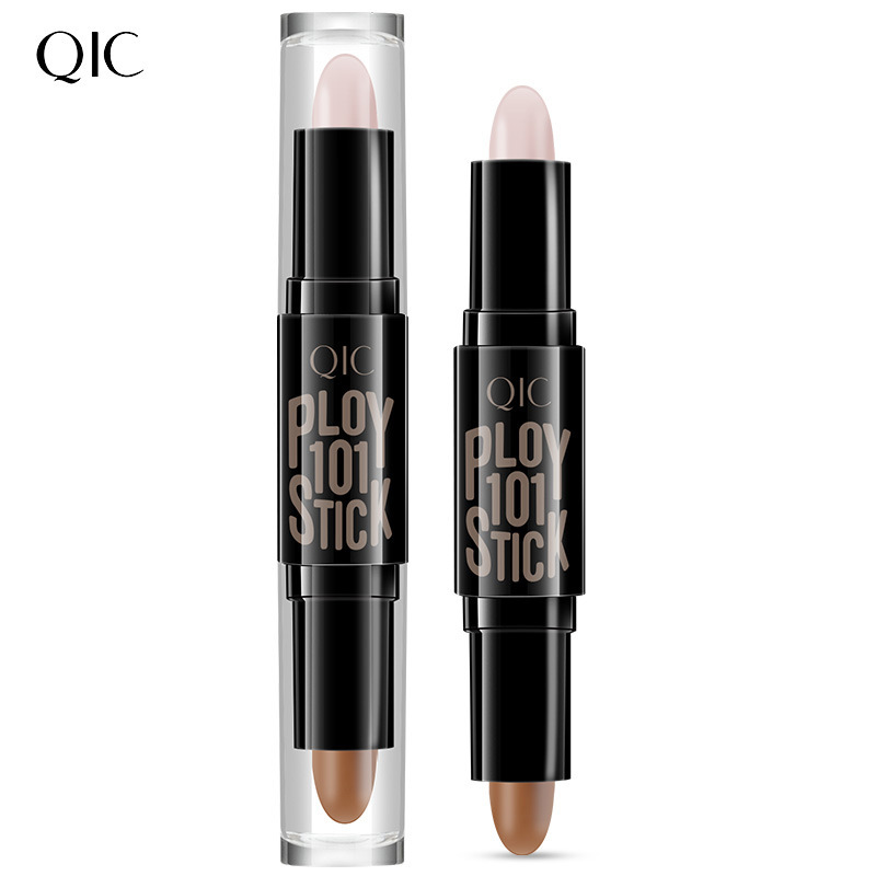 Qic Concealer Double-Headed Contour Stick Three-Dimensional Face Brightening Highlighter V Face Finishing Shading Powder Cosmetics Wholesale