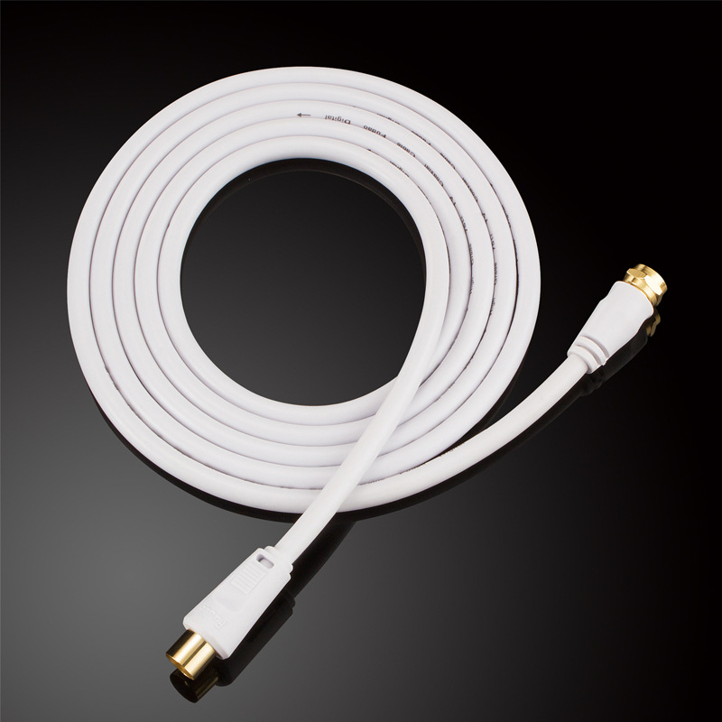 5tv电视线弯头 英制f头射频线 机顶盒有线电视视频线