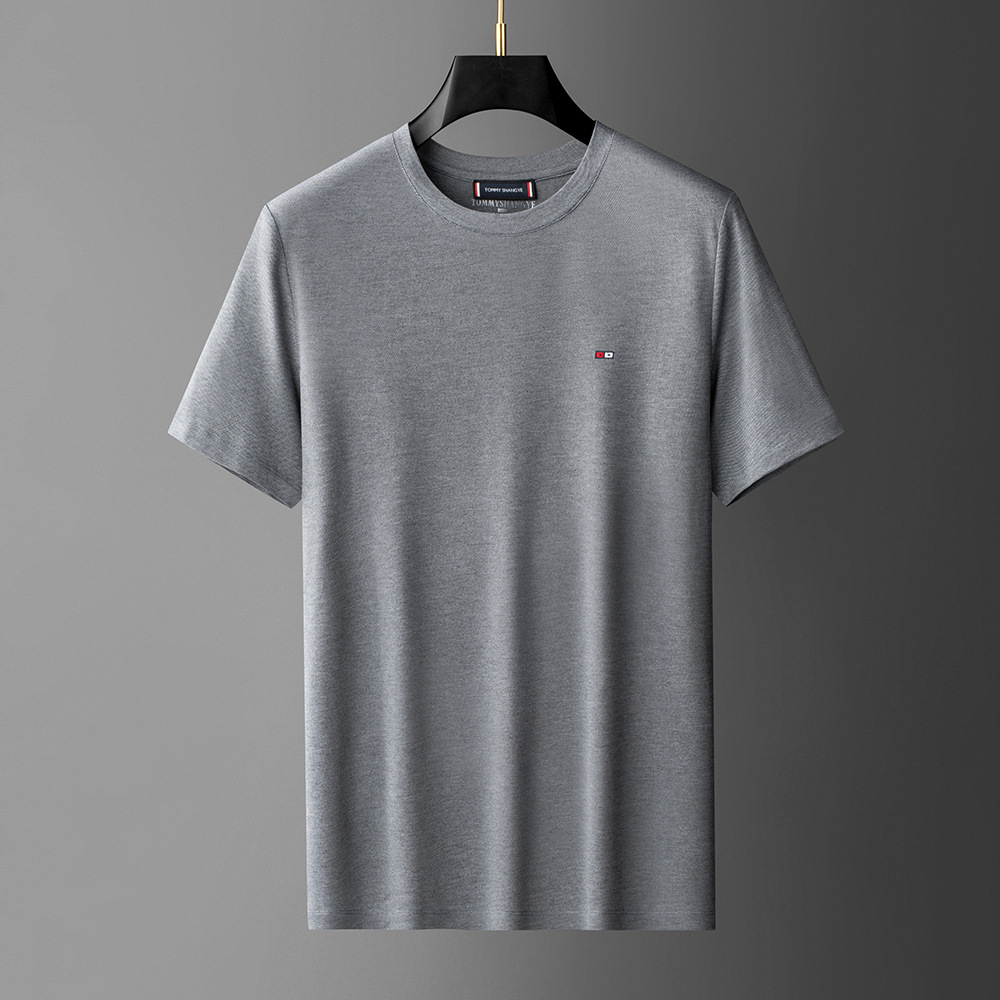 尚冶品牌男装2020夏季新品日常休闲短袖t恤男士纯色圆领半袖体恤