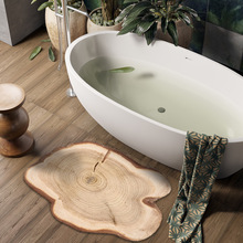 亚马逊创意木纹浴室吸水地垫硅藻泥速干防滑脚垫卫生间厕所进门垫