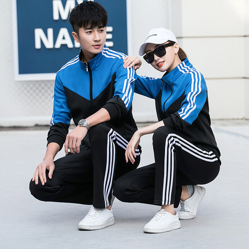 2020秋季情侣装运动套装男女长袖休闲卫衣青少年跑步运动套-阿里巴巴