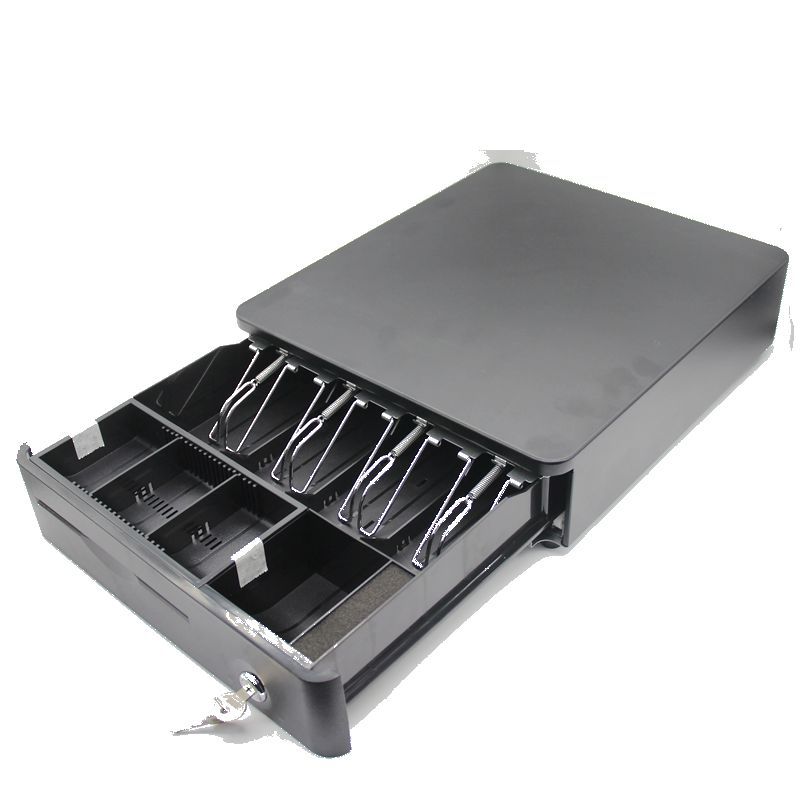 乐思百335g圆弧四格三档钱箱收银箱超市收银盒可独立用收款机钱箱