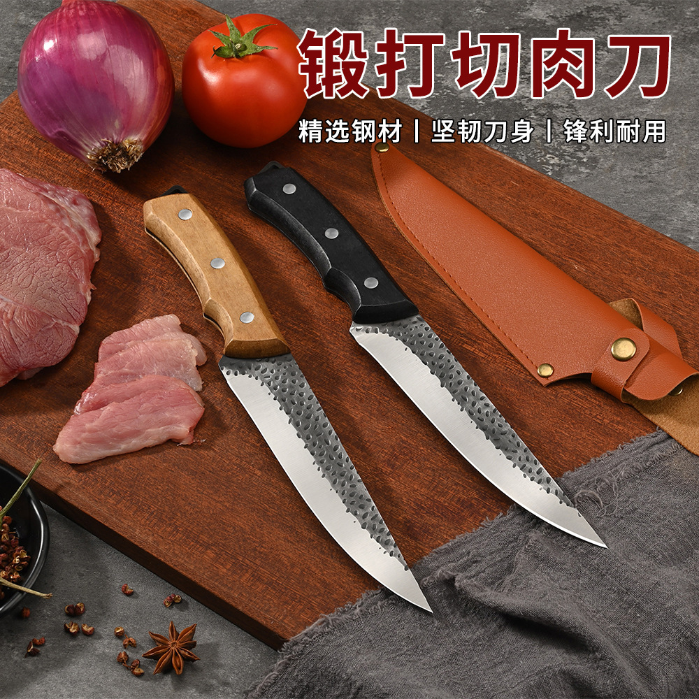 手工锻打不锈钢剔骨刀切肉刀分割牛羊猪分肉刀厨房切肉刀厂家现货