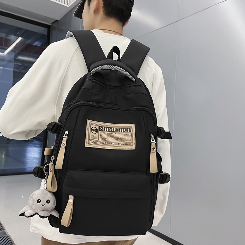 Schoolbag Men's 2023 New Fashion Trendy Large Capacity Backpack Versatile Casual Student Computer Travel Backpack