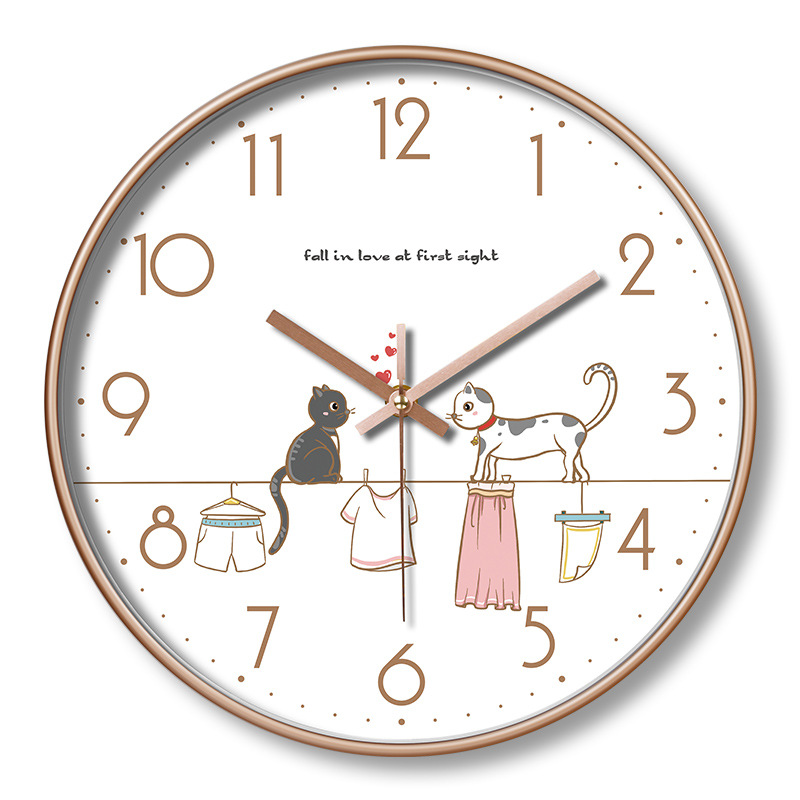 Clock Living Room Fashion Ins Style Wall Clock Children's Room Creative Clock Wall-Mounted Home Wholesale Wall Clock 12-Inch 30cm