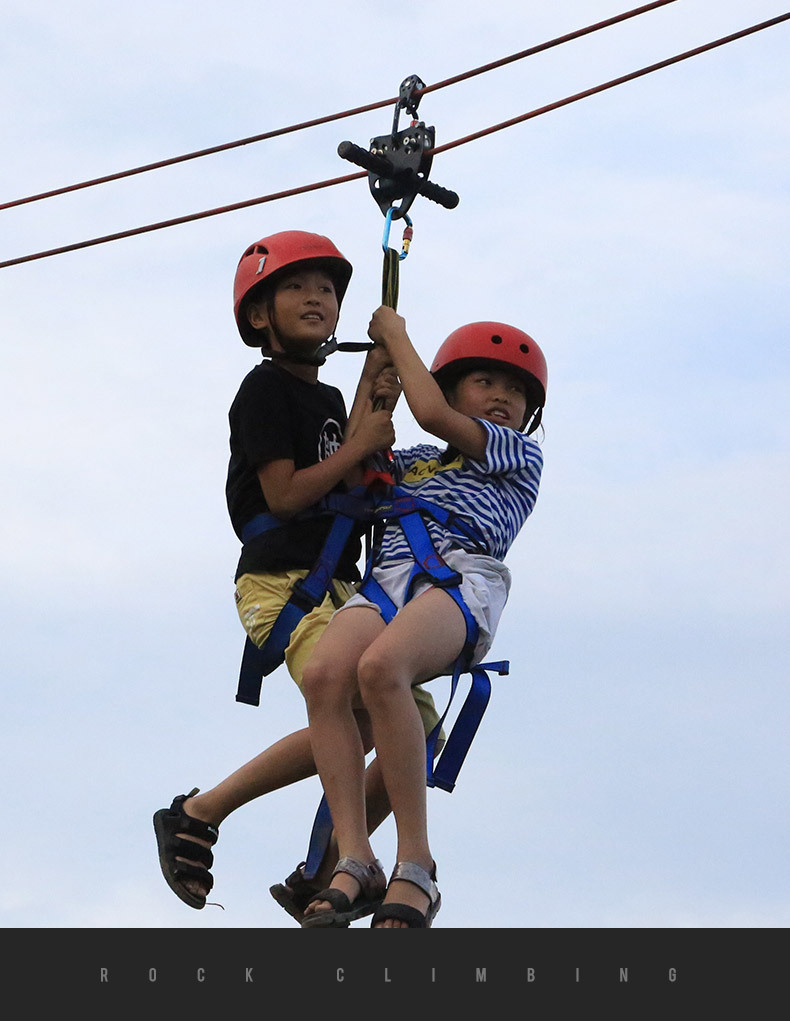 欣达钢缆溜索套装手柄滑轮儿童户外钢丝绳索道拓展幼儿园运输设备