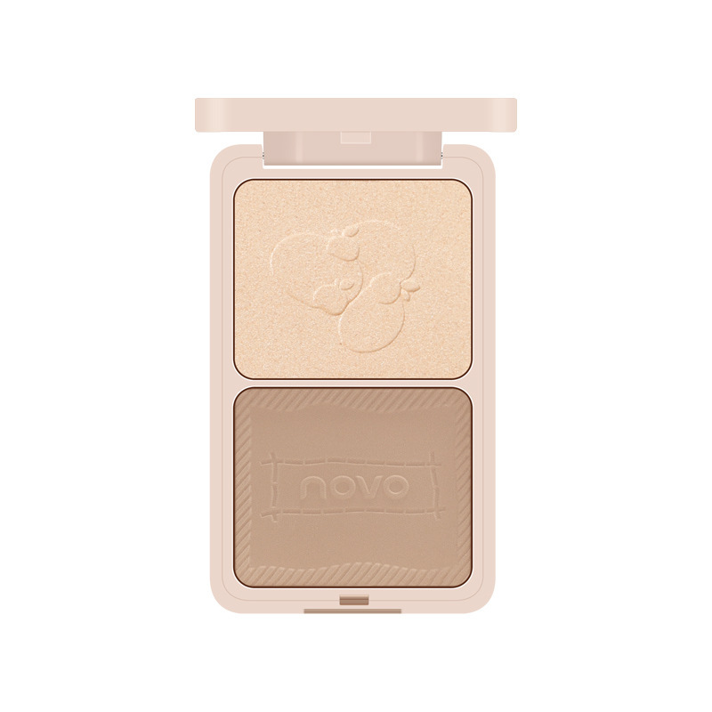 Makeup Novo Soft Shadow Three-Dimensional Two-Color Shading Powder Natural Brightening Nose Shadow Matte Highlight Repair Makeup Palette