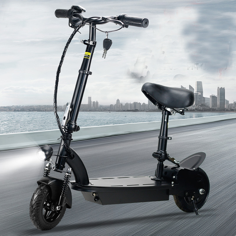 折叠电动滑板车超长续航电瓶车两轮踏板车带坐垫可折叠电动代步车