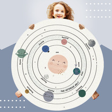 卡通圆形地垫爬爬垫卧室床边毯儿童房电脑转椅地毯可爱家用加厚仿