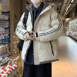羽绒服男士2024新款棉衣ins港风连帽加厚保暖外套男潮流百搭棉袄