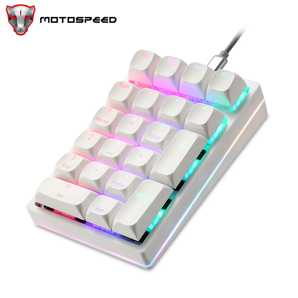 MOTOSPEED摩豹K24PRO数字机械键盘21键全键无冲自定义RGB背光现货