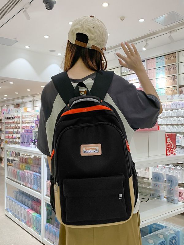 New Schoolbag Female Junior High School Student Backpack Lightweight Simple College Student Trip Backpack