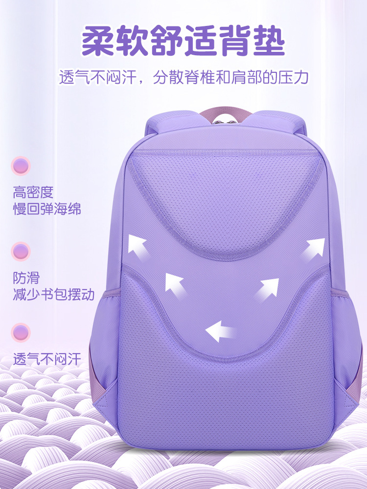 New Primary School Student Schoolbag Female Cartoon Schoolbag 1-3-6 Grade Backpack Lightweight Children Backpack