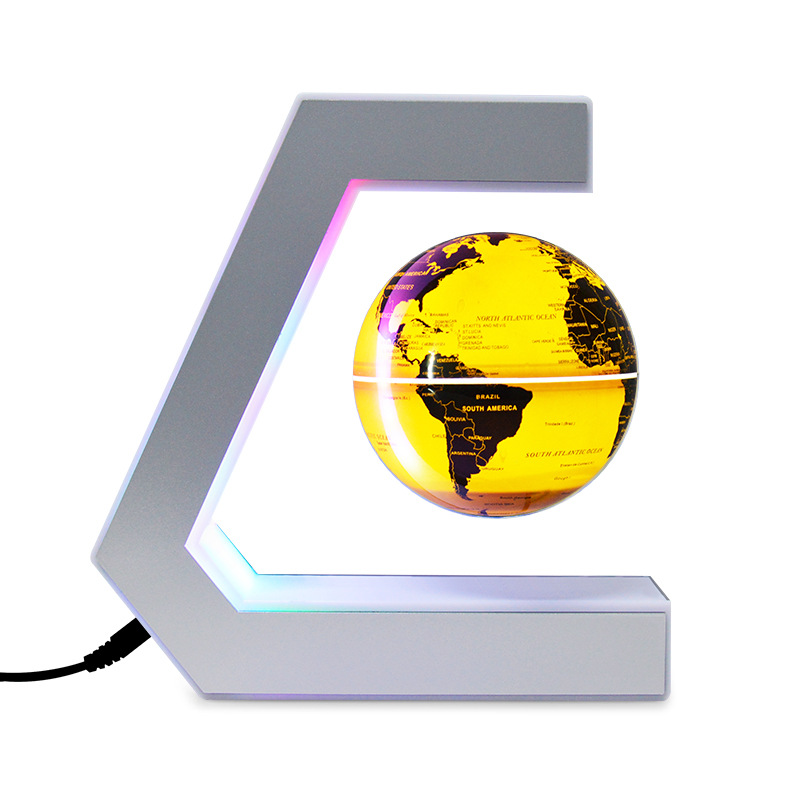 新款磁悬浮地球仪c形3寸礼品创意礼物新奇家居摆件装饰品定logo