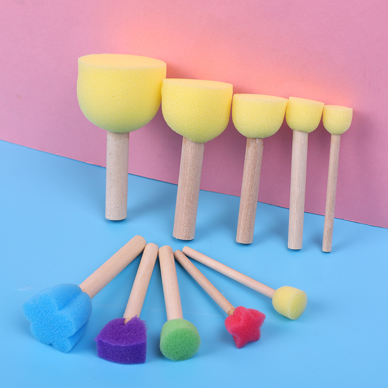 幼儿园海绵棒美术课绘画小班彩绘画吸水儿童画拓印美术画