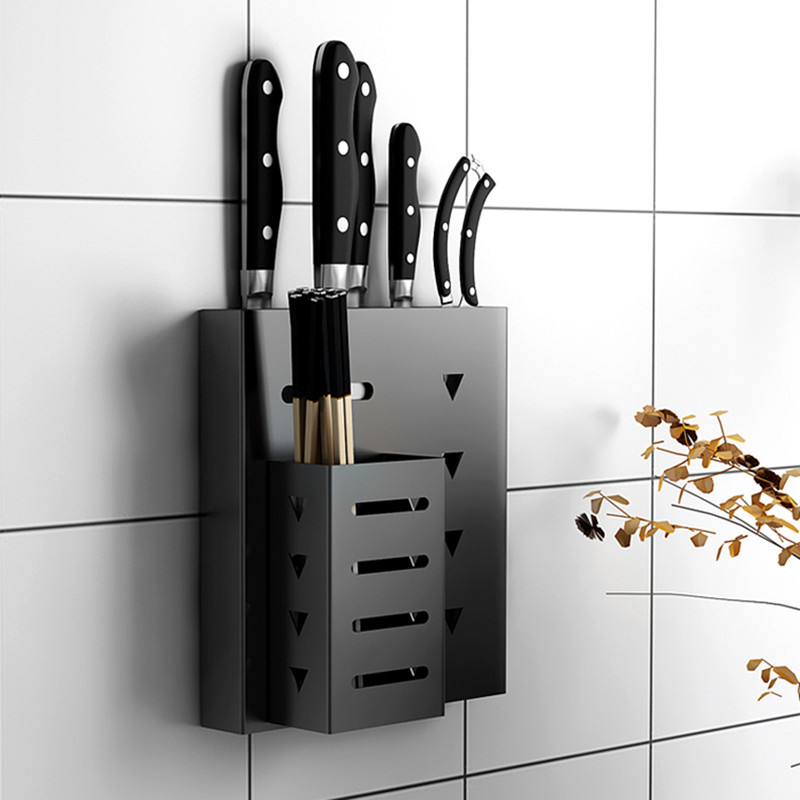 厨房壁挂式刀架菜刀具砧板收纳神器免打孔筷子笼置物架用品多功能