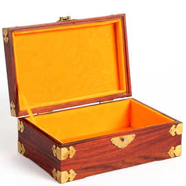 中式红木雕红酸枝装饰首饰盒 实木质复古珠宝手饰品收纳盒木盒子