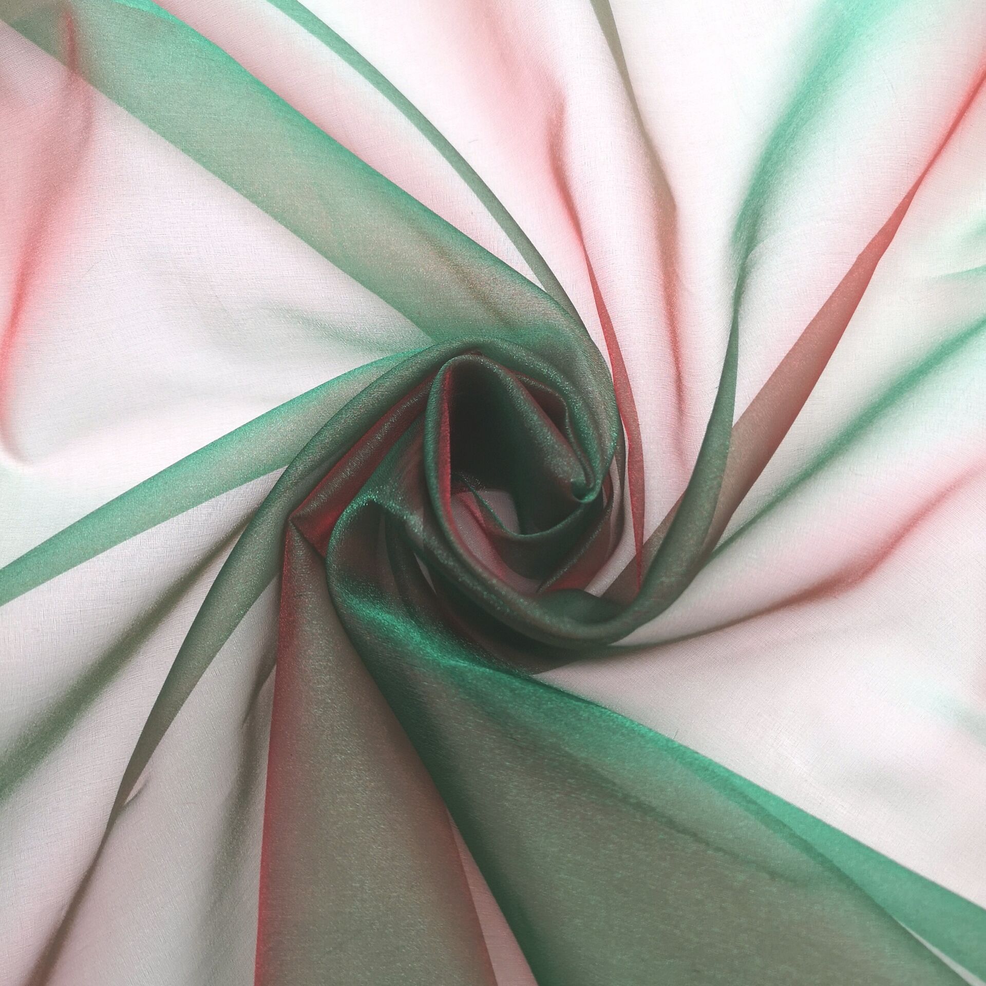 双色欧根纱渐变雪纱软纱布装饰变色纱布 装饰装潢纱布 鲜花纱多色