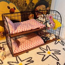 棉花娃娃娃屋床家具用品双层收纳公主套装床品衣架三件套玩具跨境