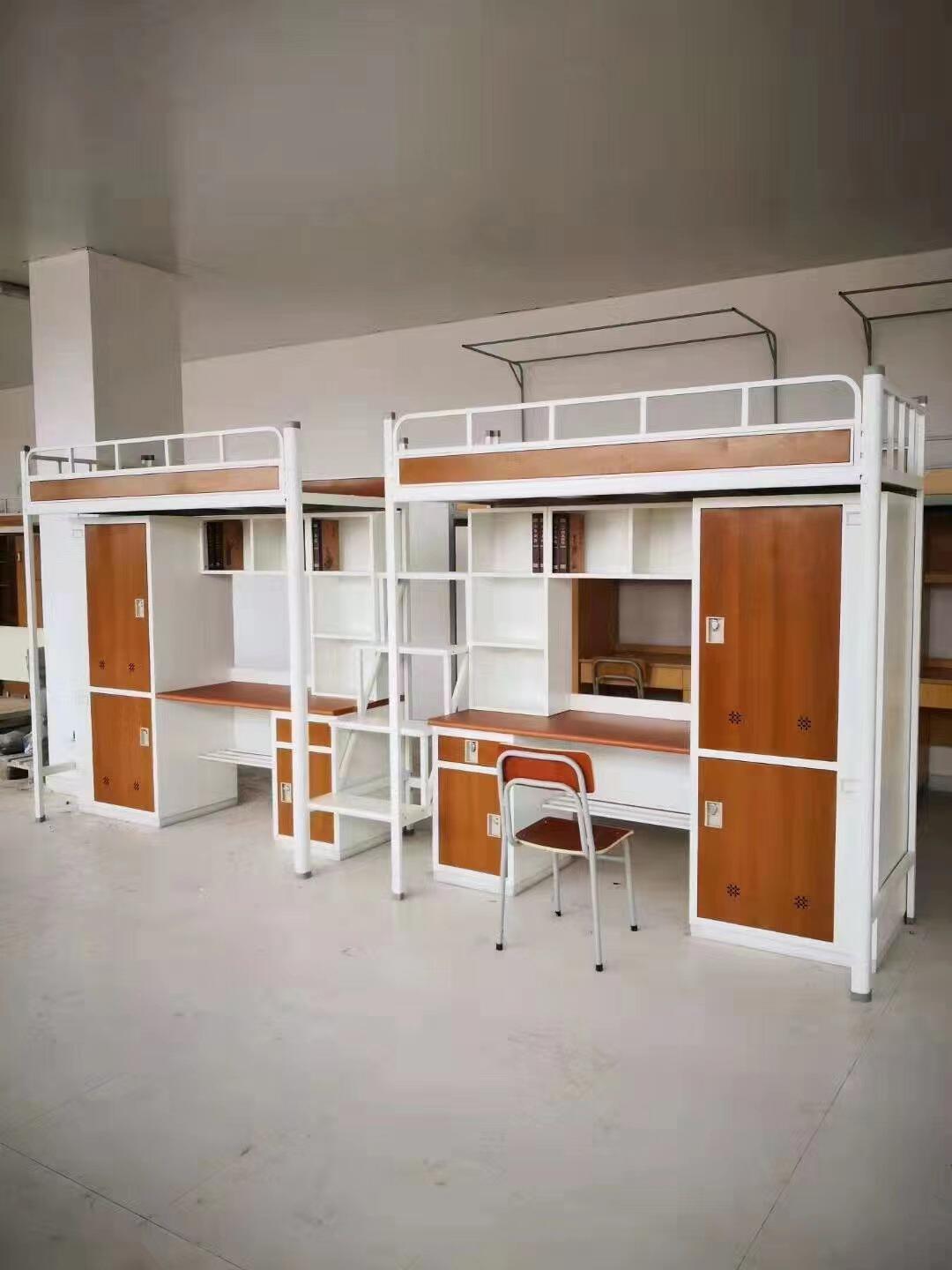 学校学生公寓床3人位公寓床厂家直销寝室床上下床钢木床组合