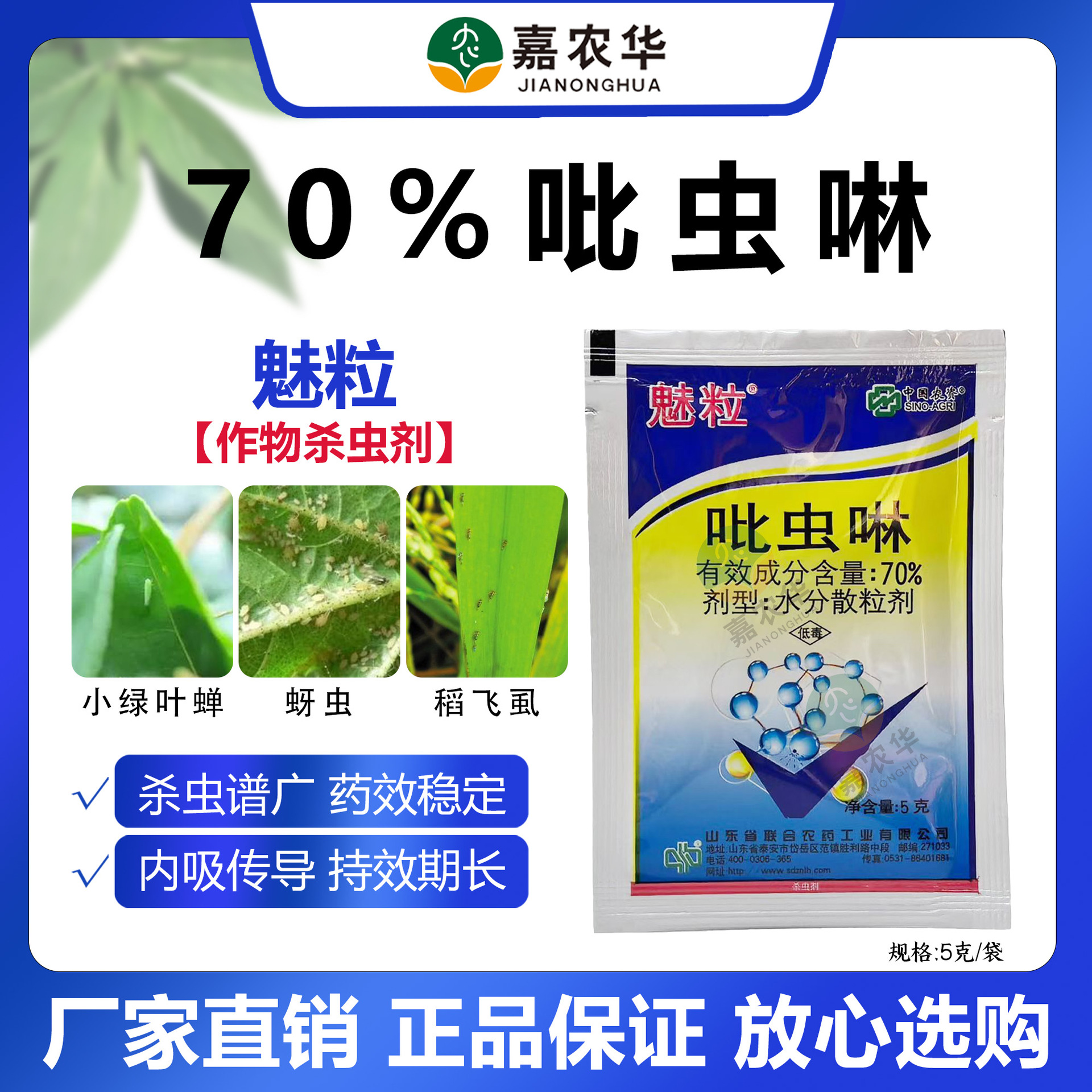 70%吡虫啉农用蚜虫稻飞虱水稻杀虫药水稻稻飞虱农药正品杀虫剂