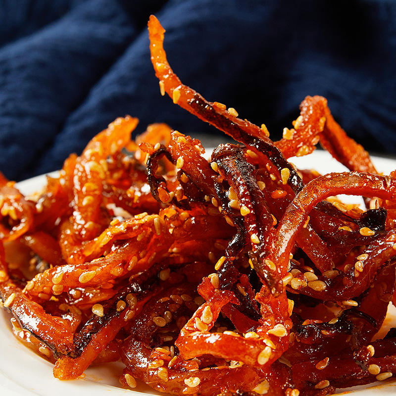 香辣蜜汁芝麻鳗鱼丝小鱼干即食零食海鲜鳗鱼干110g