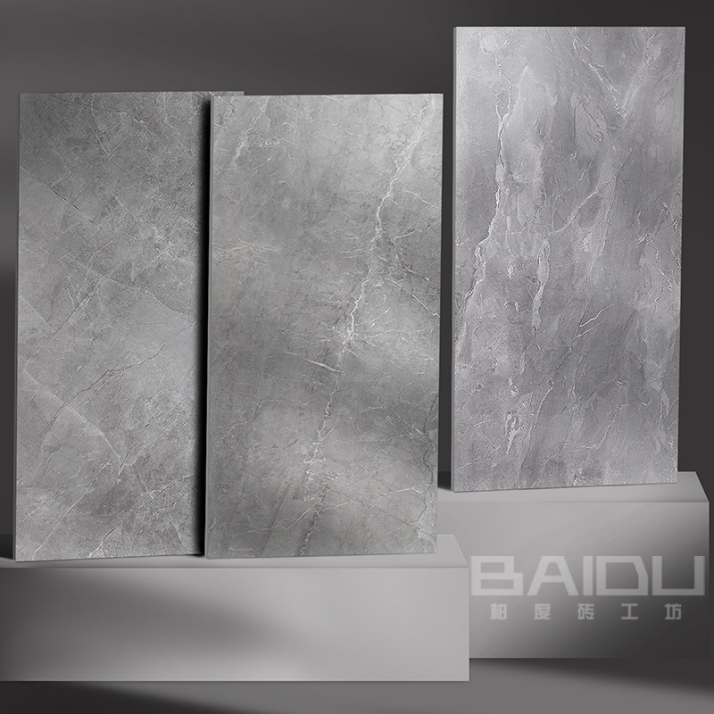 简约轻奢灰色云石纹柔光大理石瓷砖大规格750 1500别墅大地砖柔抛
